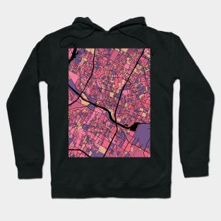 Austin Map Pattern in Purple & Pink Hoodie